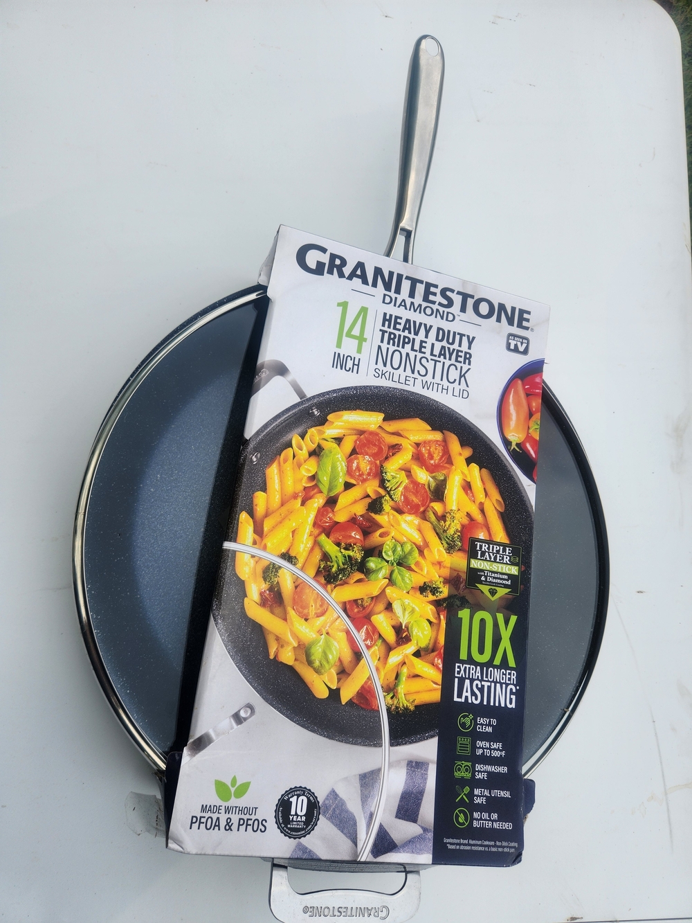 Granitestone Diamond 14-Inch Heavy Duty Nonstick Skillet - Gray